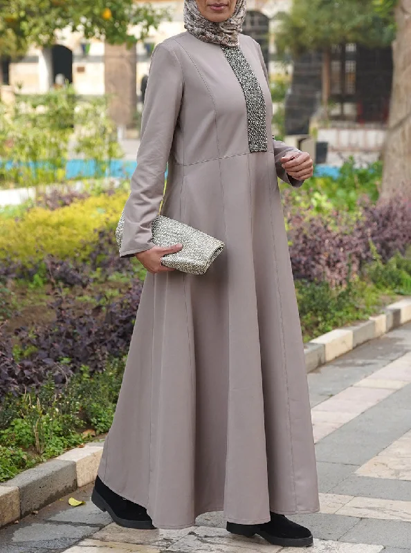 Metallic Beaded Maxi Dress Trendy Floral Print Maxi Dress