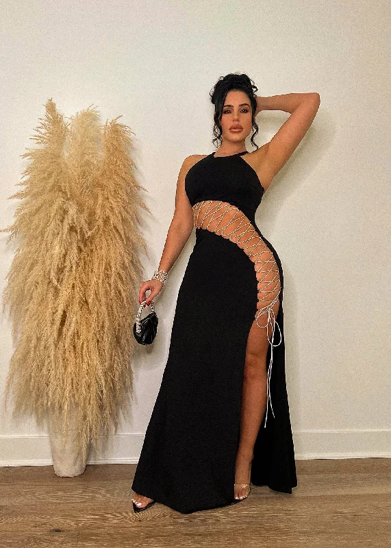 Our Mystery Maxi Dress Black Comfortable Bohemian Maxi Dress