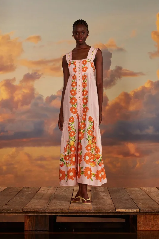 Pink Papaya Salad Maxi Dress Classic A-Line Maxi Dress