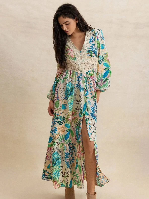 PARIS Maxi Dress - Green Trendy Off-Shoulder Ruffle Maxi Dress