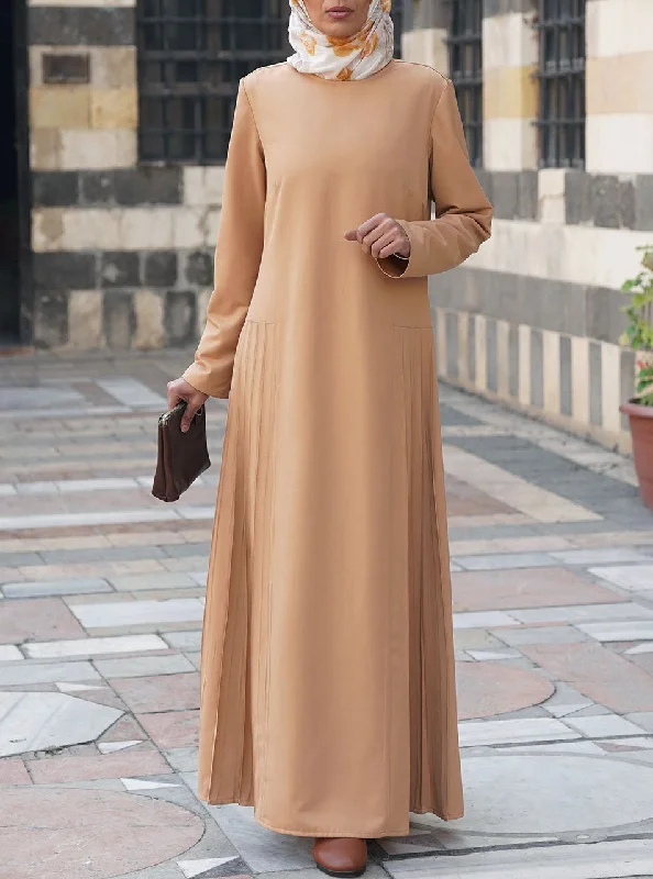 Side Pleated Maxi Dress Comfortable Bohemian Maxi Dress