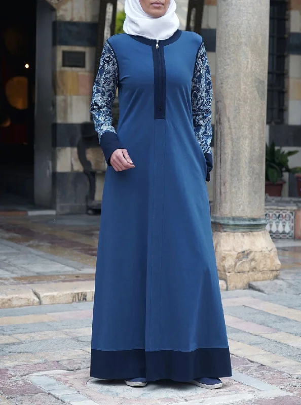 Urban Printed Sleeves Maxi Dress Comfortable Fit-and-Flare Maxi Dress