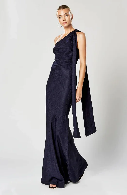 Virtue Maxi Dress Navy by Winona Stylish Pleated A-Line Maxi Dress