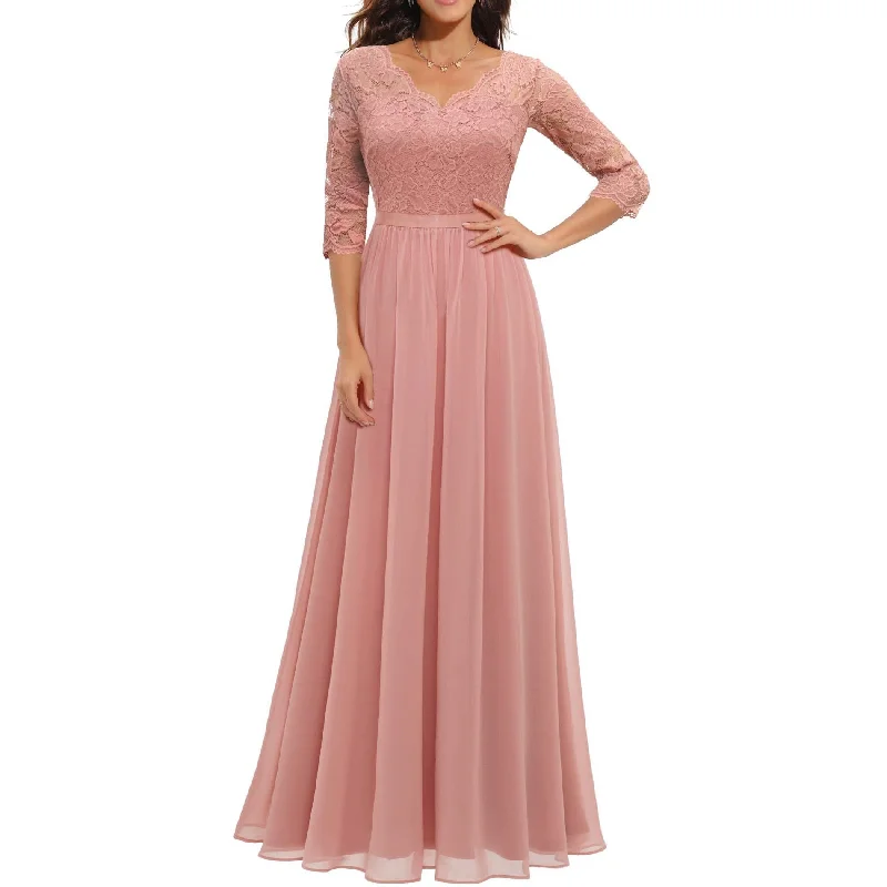 Zjkrl Women's Elegant Vintage V Neck 3/4 Sleeve Floral Lace Chiffon Wedding Bridesmaid Maxi Dress Long Formal Dresses Trendy Satin Maxi Dress Zjkrl Women's Elegant Vintage V Neck 3/4 Sleeve Floral Lace Chiffon Wedding Bridesmaid Maxi Dress Long Formal Dresses Trendy Satin Maxi Dress