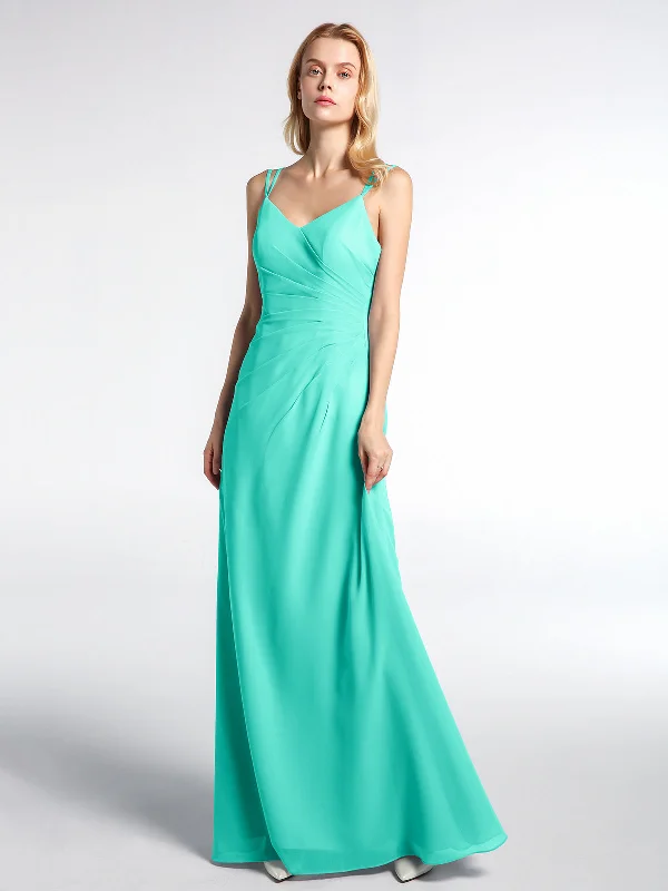 Double Straps Cross Back Chiffon Maxi Dress-Spa Stylish Boho Chic Maxi Dress