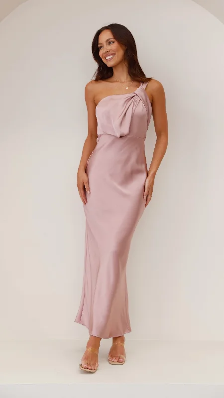 Greta Maxi Dress - Dusty Pink Cozy Ribbed Maxi Dress