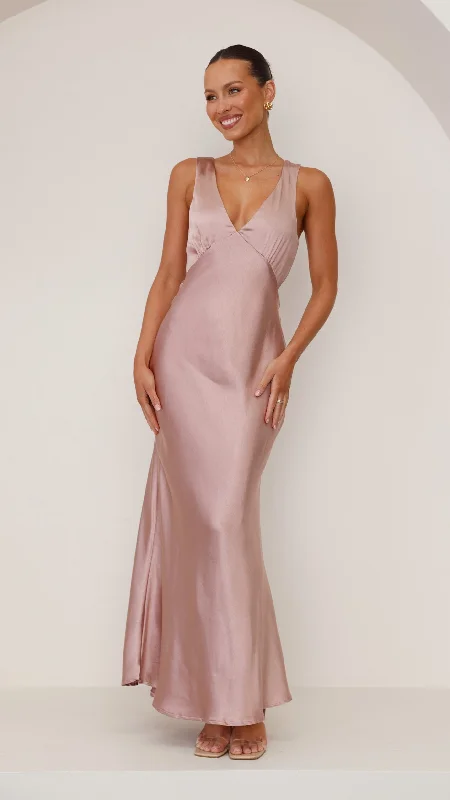 Sofia Maxi Dress - Dusty Pink Chic Sleeveless Maxi Dress