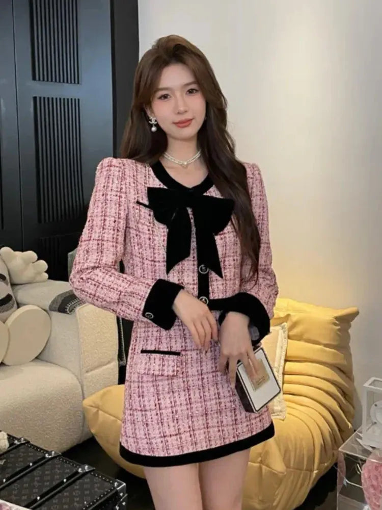 Getadme-Autumn winter Small Fragrance Tweed Two Piece Set Women Short Jacket Coat + Skirt Suits Korean 2 Piece Sets Women Outfit Faux Fur Jacket Real Fur Jacket Shearling Jacket Getadme-Autumn winter Small Fragrance Tweed Two Piece Set Women Short Jacket Coat + Skirt Suits Korean 2 Piece Sets Women Outfit Faux Fur Jacket Real Fur Jacket Shearling Jacket