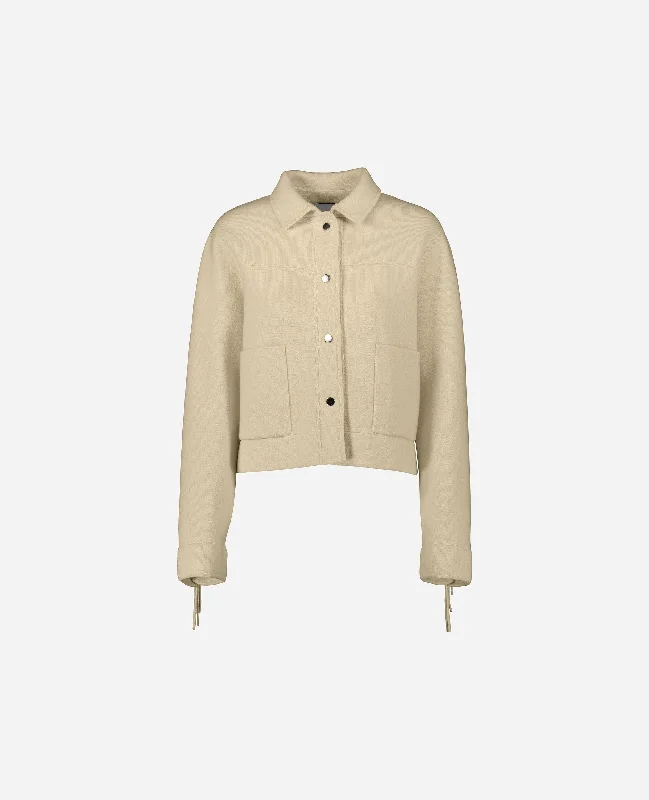 Jacket aus Cashmere-Mischung in Beige Knit Jacket Woven Jacket Fleece Jacket
