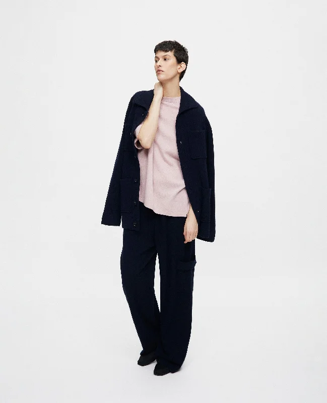 Woll-Mischung Jacket in Navy - Kastiger Schnitt Quilted Jacket Puffer Jacket Insulated Jacket Woll-Mischung Jacket in Navy - Kastiger Schnitt Quilted Jacket Puffer Jacket Insulated Jacket