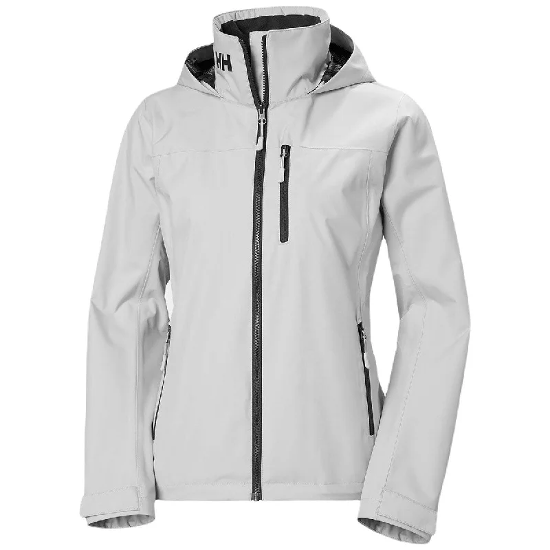 Helly Hansen Women's Grey Fog Crew Hooded Jacket 2.0 Collared Jacket Crew Neck Jacket Turtle Neck Jacket Helly Hansen Women's Grey Fog Crew Hooded Jacket 2.0 Collared Jacket Crew Neck Jacket Turtle Neck Jacket