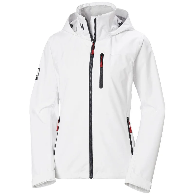 Helly Hansen Women's White Crew Hooded Jacket 2.0 Zippered Front Buttoned Front Snap Front Helly Hansen Women's White Crew Hooded Jacket 2.0 Zippered Front Buttoned Front Snap Front