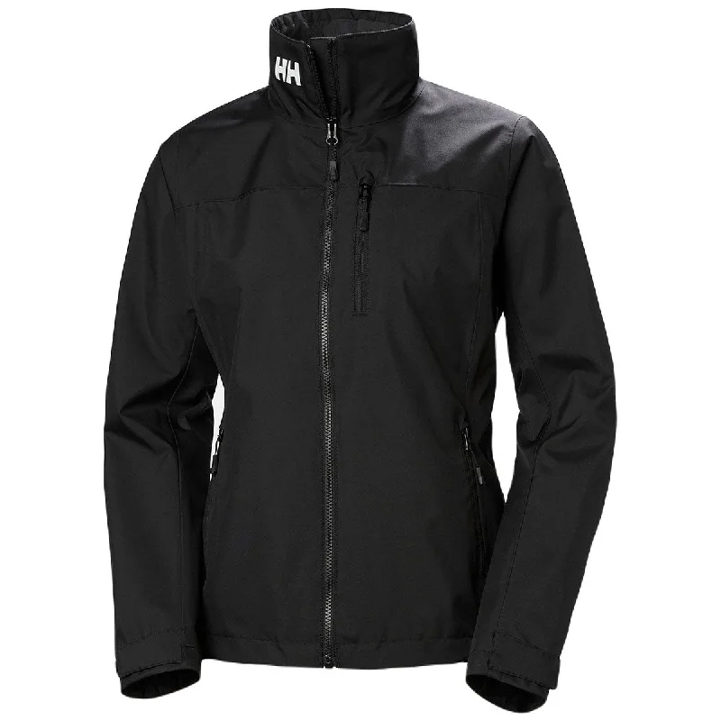 Helly Hansen Women's Black Crew Jacket 2.0 Boat Neck Shawl Collar Notched Collar