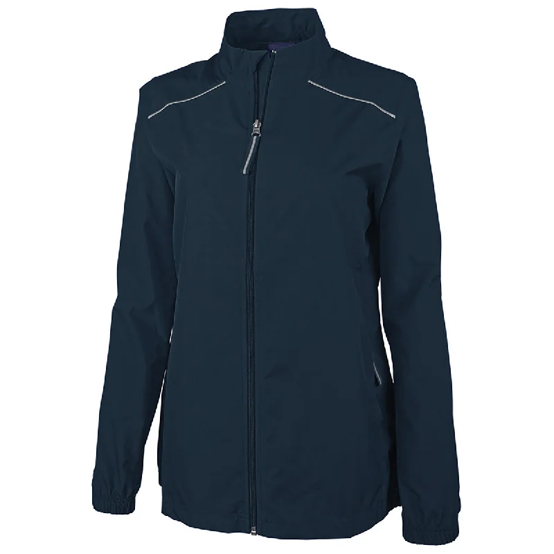 Charles River Women's Navy Skyline Pack-N-Go Full Zip Reflective Jacket Bomber Jacket Anorak Windbreaker Charles River Women's Navy Skyline Pack-N-Go Full Zip Reflective Jacket Bomber Jacket Anorak Windbreaker