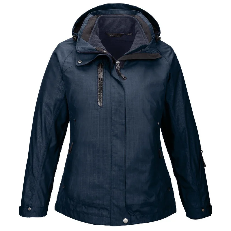 North End Women's Classic Navy Caprice 3-In-1 Jacket with Soft Shell Liner Belted Jacket Elasticated Jacket Padded Jacket North End Women's Classic Navy Caprice 3-In-1 Jacket with Soft Shell Liner Belted Jacket Elasticated Jacket Padded Jacket