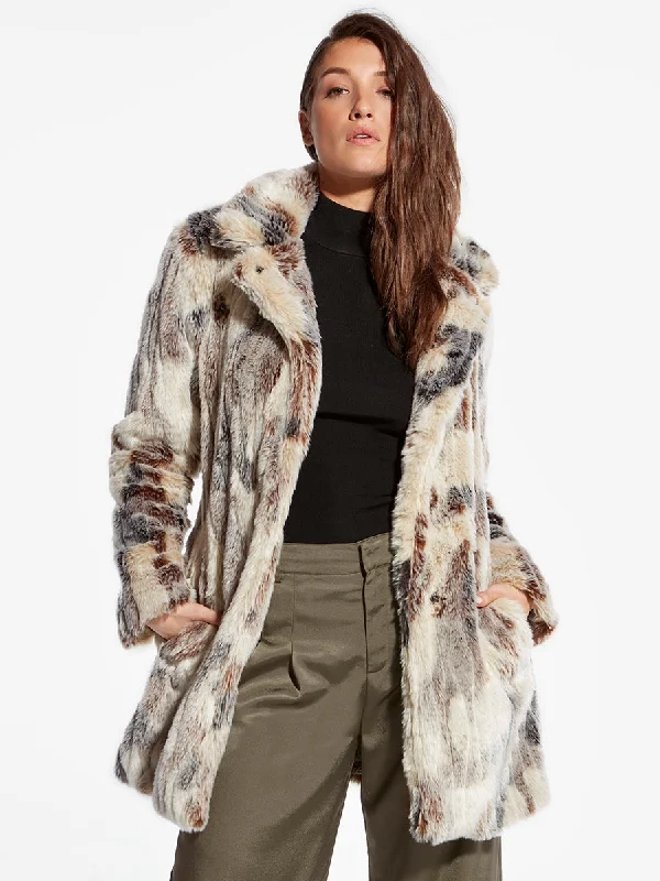 ALEXA FUR JACKET Denim Fabric Leather Fabric Suede Fabric