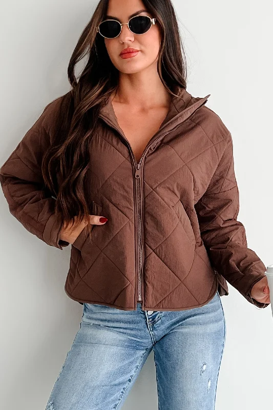 Autumn Memories Quilted Jacket (Chocolate) Nylon Jacket Polyester Jacket Spandex Jacket Autumn Memories Quilted Jacket (Chocolate) Nylon Jacket Polyester Jacket Spandex Jacket