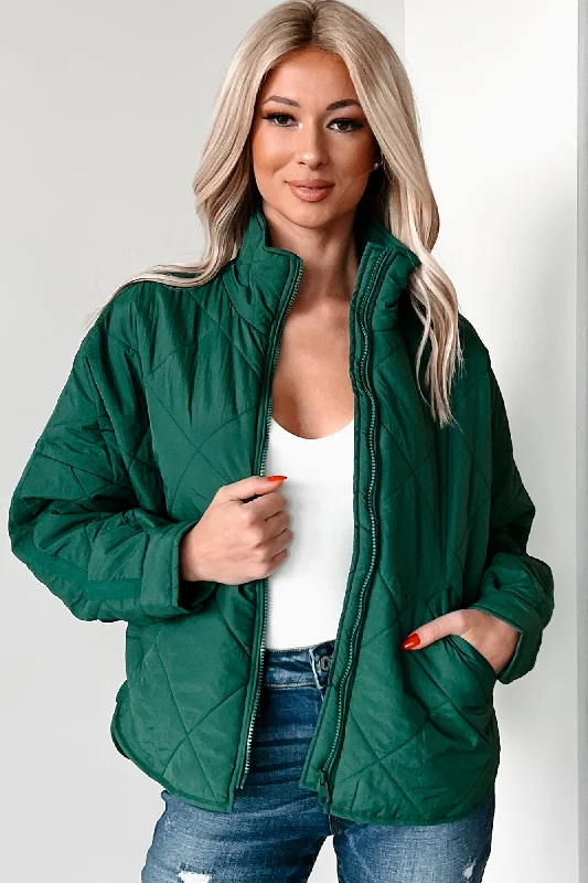 Autumn Memories Quilted Jacket (Varsity Green) Rayon Fabric Velvet Fabric Corduroy Fabric