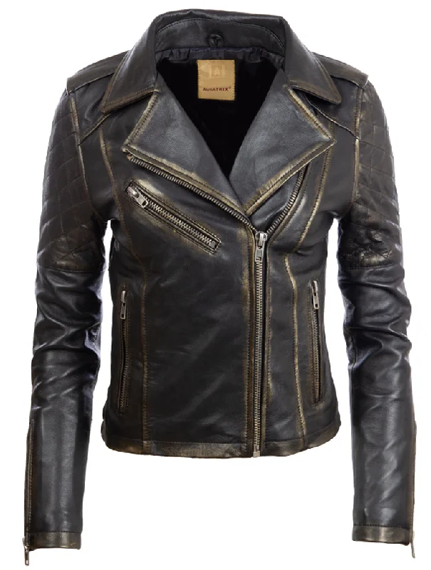 VVGJ Women's Biker Jacket - Gold Trench Coat Raincoat Waterproof Jacket