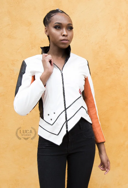 Womens Mercy Valkyrie Leather Jacket White Elasticated Jacket Padded Jacket Insulated Jacket Womens Mercy Valkyrie Leather Jacket White Elasticated Jacket Padded Jacket Insulated Jacket