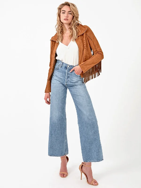 CARAVAN GYPSY SUEDE JACKET Belted Jacket Elasticated Jacket Padded Jacket