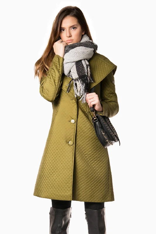 Quilted Jacket - Khaki Anorak Shell Jacket Lightweight Jacket