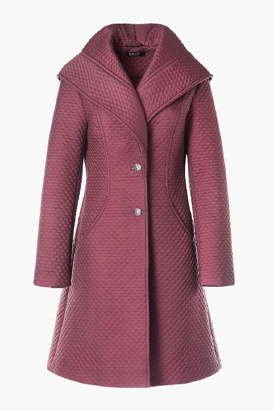 Quilted Jacket - Burgundy Belted Jacket Elasticated Jacket Padded Jacket