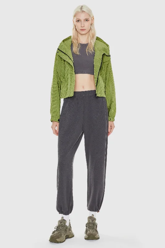 Cropped Lightweight Jacket Front Pockets Side Pockets Patch Pockets