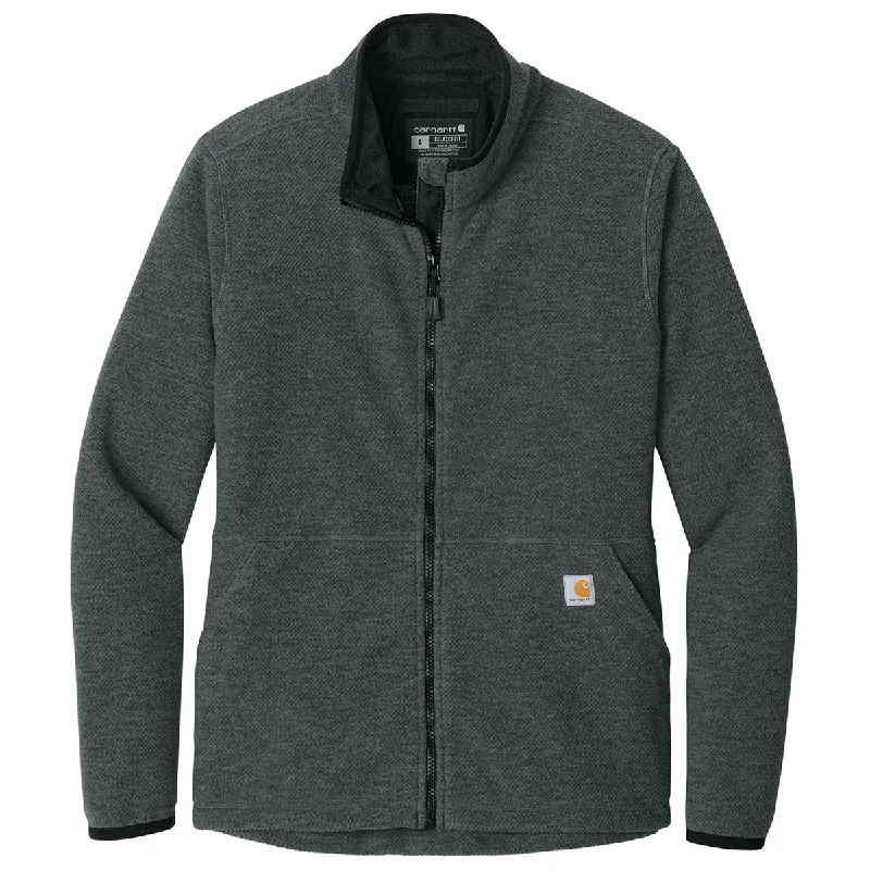Carhartt Women's Carbon Heather Textured Full-Zip Fleece Jacket Elasticated Jacket Padded Jacket Insulated Jacket
