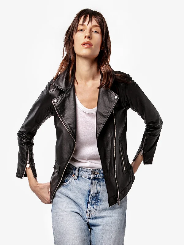 CULT LEATHER JACKET Toggled Jacket Drawstring Jacket Belted Jacket