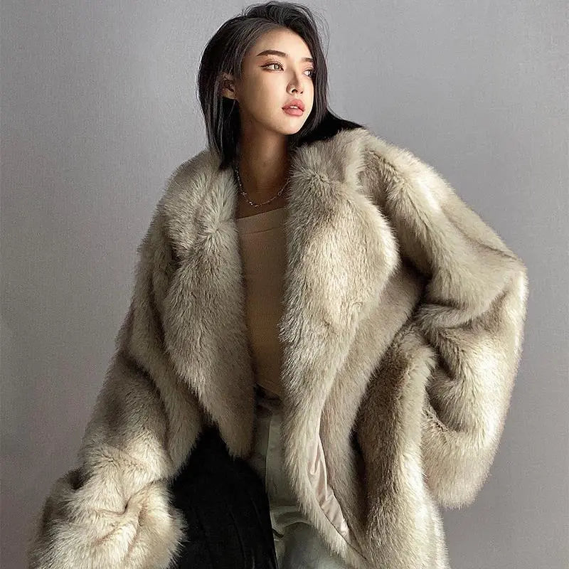 Getadme-Faux Fox Fur Coat Women New Winter Warm Cardigan Jacket Lambswool Mid-Length Lapel Loose Plush Coat Oversized Teddy Jacket Mesh Jacket Canvas Jacket Denim Jacket Getadme-Faux Fox Fur Coat Women New Winter Warm Cardigan Jacket Lambswool Mid-Length Lapel Loose Plush Coat Oversized Teddy Jacket Mesh Jacket Canvas Jacket Denim Jacket