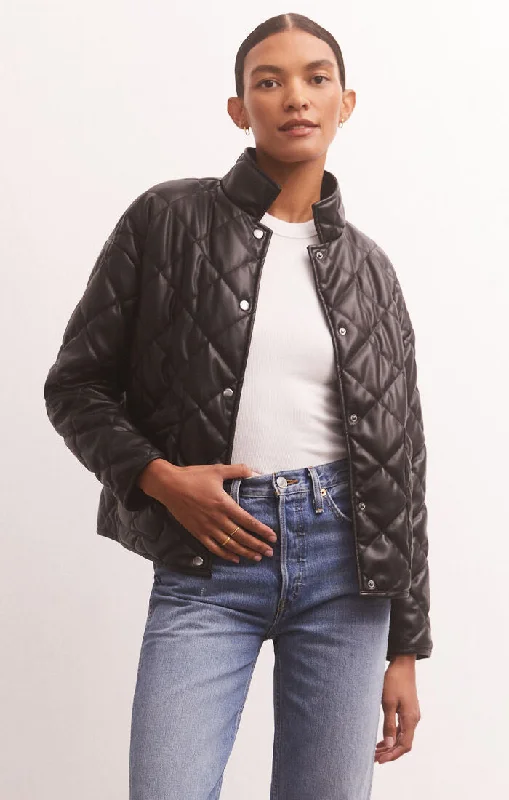 Heritage Faux Leather Jacket Nylon Jacket Polyester Jacket Spandex Jacket