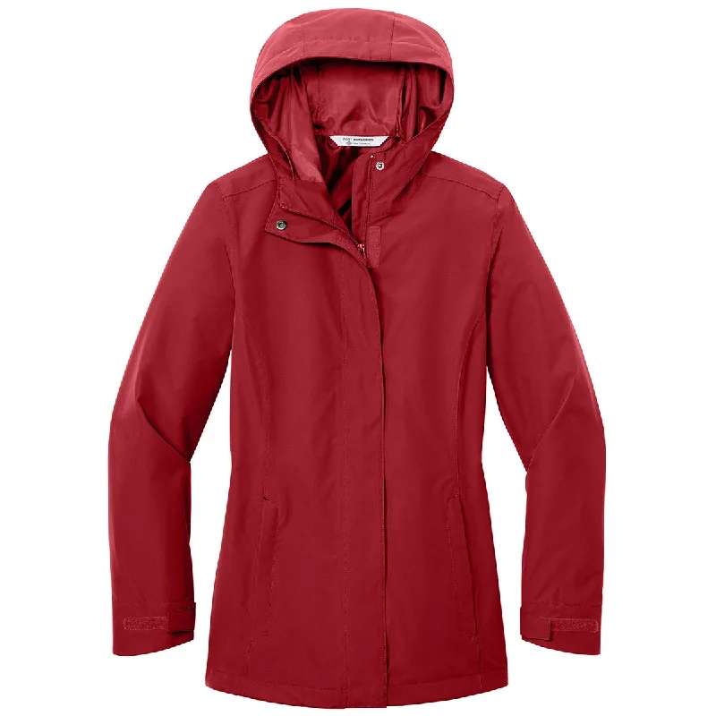 Port Authority Women's Rich Red C-FREE Rain Jacket Notch Collar Jacket Peter Pan Collar Jacket Cowl Neck Jacket Port Authority Women's Rich Red C-FREE Rain Jacket Notch Collar Jacket Peter Pan Collar Jacket Cowl Neck Jacket