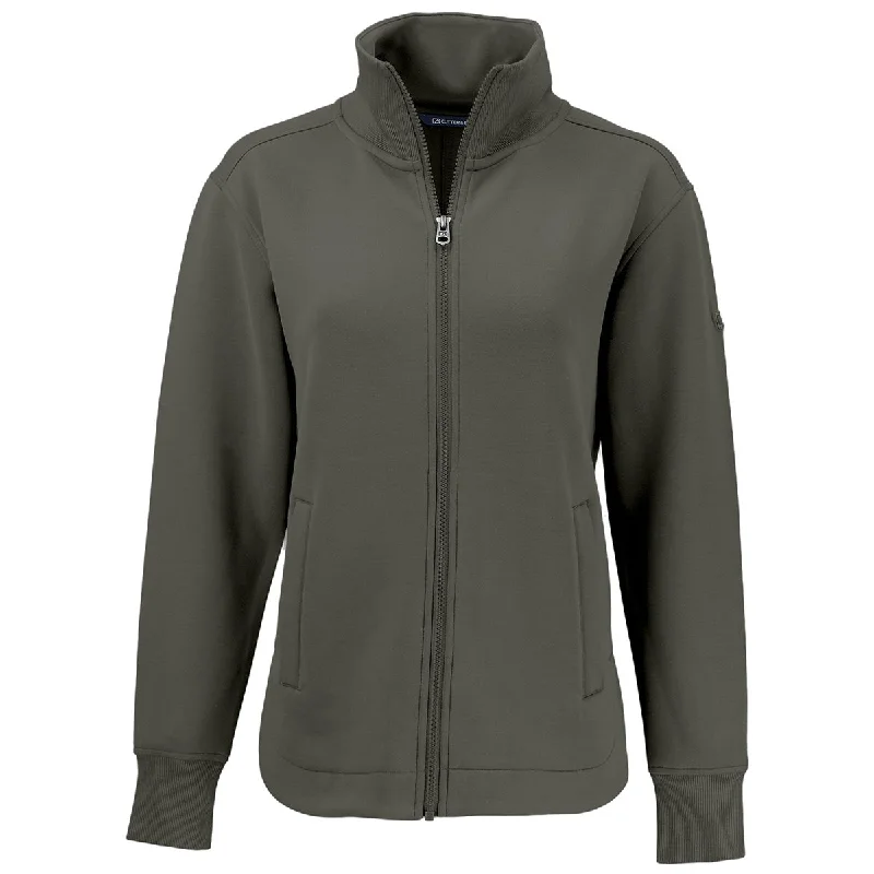 Cutter & Buck Women's Poplar Roam Eco Full Zip Recycled Jacket One-Shoulder Jacket Off-the-Shoulder Jacket Asymmetrical Jacket