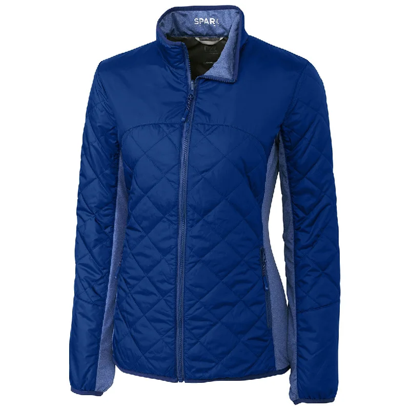 Cutter & Buck Women's Tour Blue WeatherTec Sandpoint Quilted Jacket Striped Jacket Polka Dot Jacket Floral Jacket