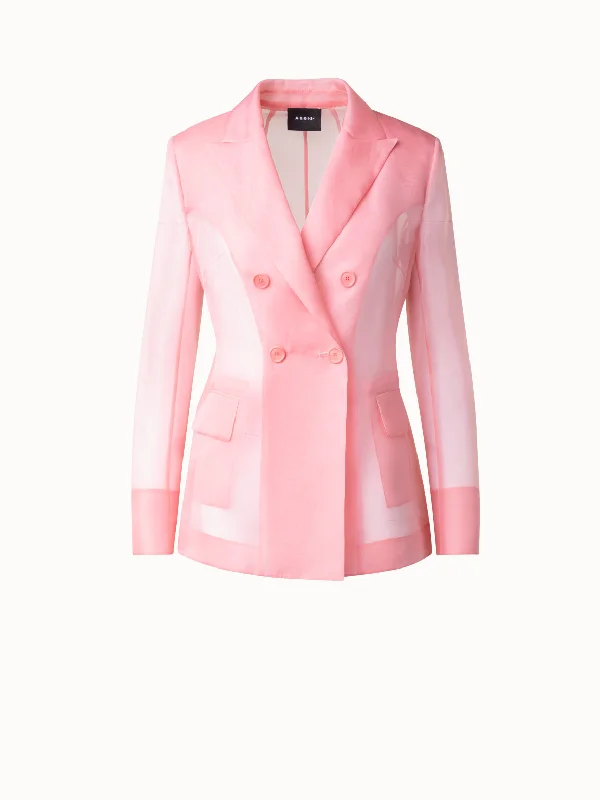 Long Sheer Silk Jacket Wool Jacket Cashmere Jacket Tweed Jacket