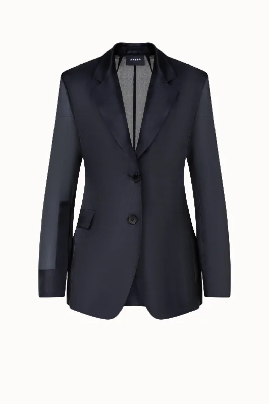 Long Sheer Silk Jacket with Slit Sleeves Knit Jacket Woven Jacket Fleece Jacket