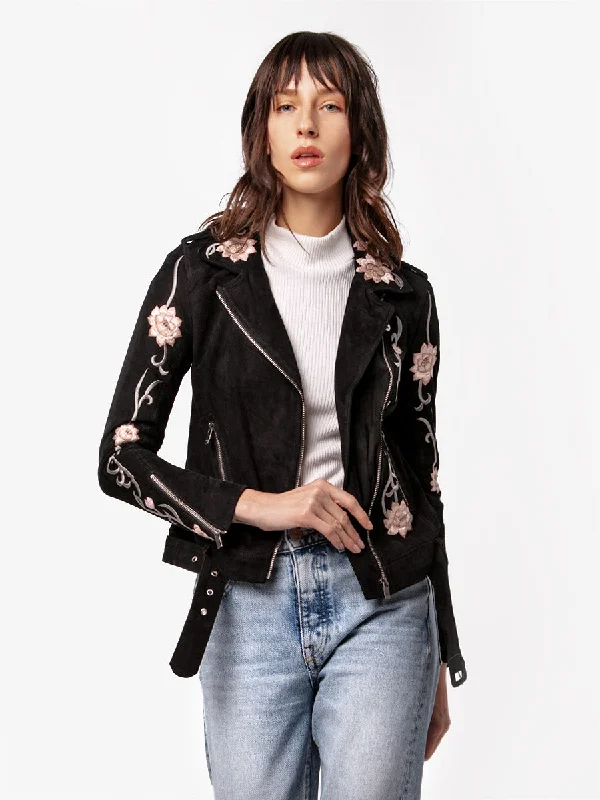 LOTUS FLOWER LEATHER JACKET Striped Jacket Polka Dot Jacket Floral Jacket