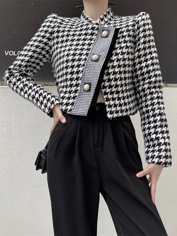 Luxury Brand Houndstooth Vintage Tweed Jacket Coat New Autumn Winter Fashion High Street Small Fragrance Woolen Short Outerwear Cotton Jacket Linen Jacket Terry Jacket Luxury Brand Houndstooth Vintage Tweed Jacket Coat New Autumn Winter Fashion High Street Small Fragrance Woolen Short Outerwear Cotton Jacket Linen Jacket Terry Jacket