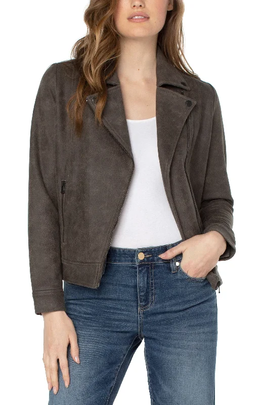 Moto Jacket Zip Front Button Front Snap Front