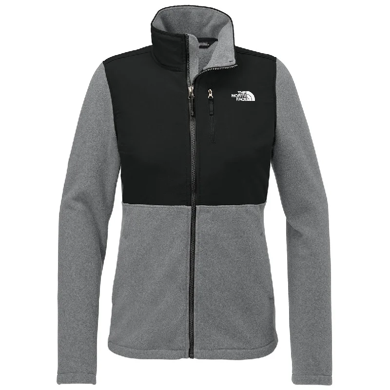 The North Face Women's TNF Medium Grey Heather/ TNF Black Highest Peak Full-Zip Fleece Jacket Mesh Jacket Canvas Jacket Denim Jacket