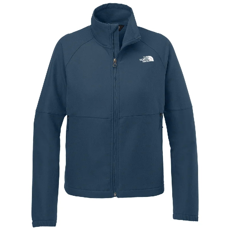 The North Face Women's Shady Blue Dark Heather Barr Lake Soft Shell Jacket Mesh Jacket Canvas Jacket Denim Jacket