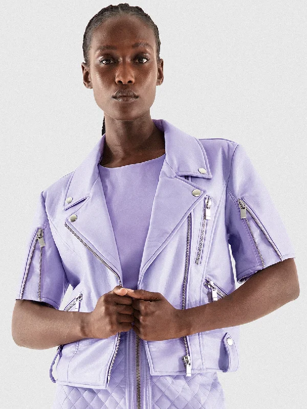 NICO RECYCLED LEATHER JACKET Satin Jacket Silk Jacket Chiffon Jacket
