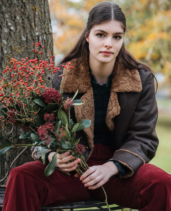 Oakwood Edwin Cognac Brown Aviator Jacket Herringbone Jacket Houndstooth Jacket Plaid Jacket