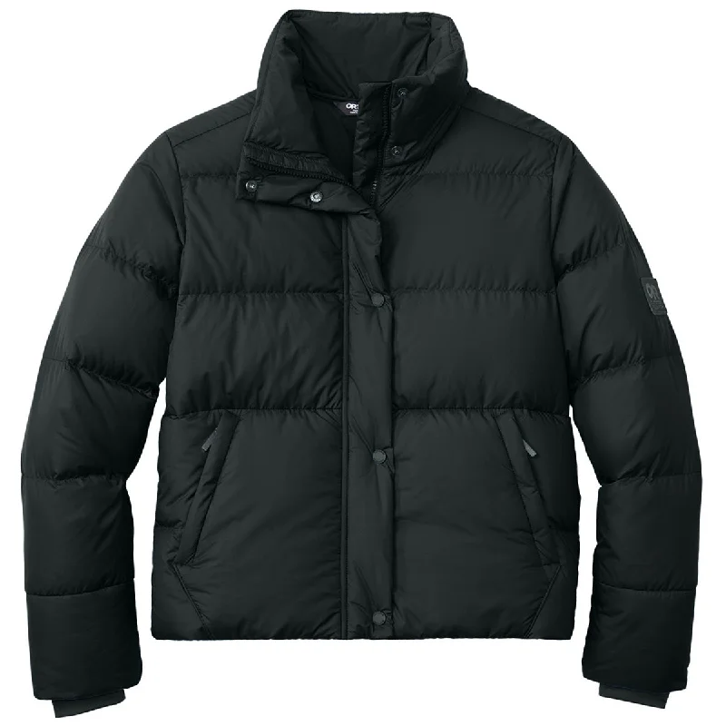 Outdoor Research Women's Black Coldsnap Down Jacket Faux Fur Jacket Real Fur Jacket Shearling Jacket