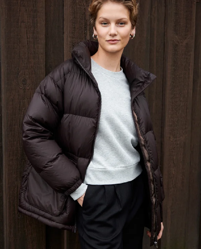 Part Two Leila Dark Chocolate Brown Puffer Jacket - UK14 Mesh Jacket Canvas Jacket Denim Jacket Part Two Leila Dark Chocolate Brown Puffer Jacket - UK14 Mesh Jacket Canvas Jacket Denim Jacket