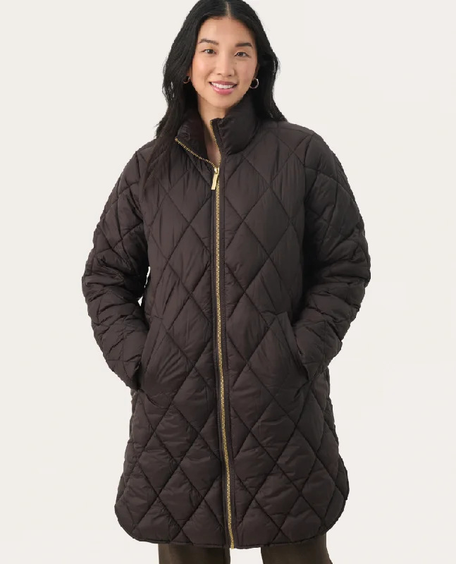 Part Two Ollias Chocolate Brown Quilted Jacket - UK10 Wool Jacket Cashmere Jacket Tweed Jacket Part Two Ollias Chocolate Brown Quilted Jacket - UK10 Wool Jacket Cashmere Jacket Tweed Jacket