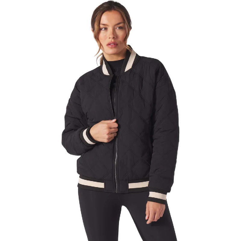 Glyder Women's Black/Oatmilk Varsity Puffer Jacket Wool Fabric Cashmere Fabric Tweed Fabric Glyder Women's Black/Oatmilk Varsity Puffer Jacket Wool Fabric Cashmere Fabric Tweed Fabric