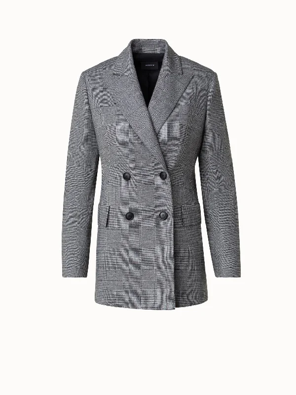 Prince of Wales Checked Jacket in Wool Cashmere Striped Jacket Polka Dot Jacket Floral Jacket