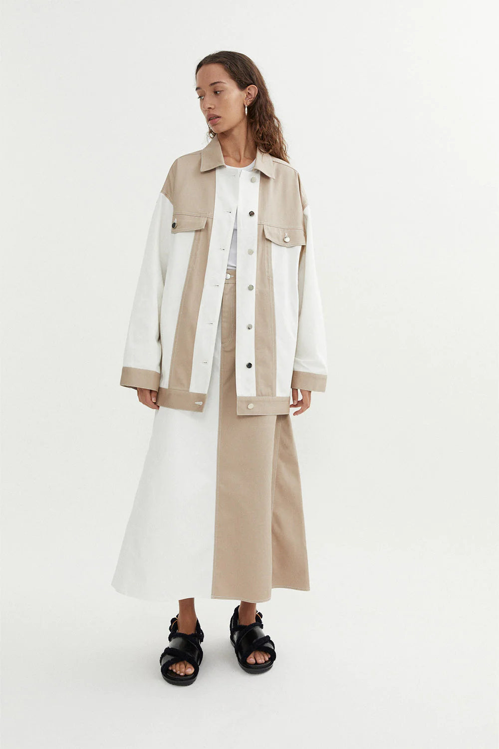 Quinn Jacket in Cream Welt Pockets Slit Pockets Flap Pockets